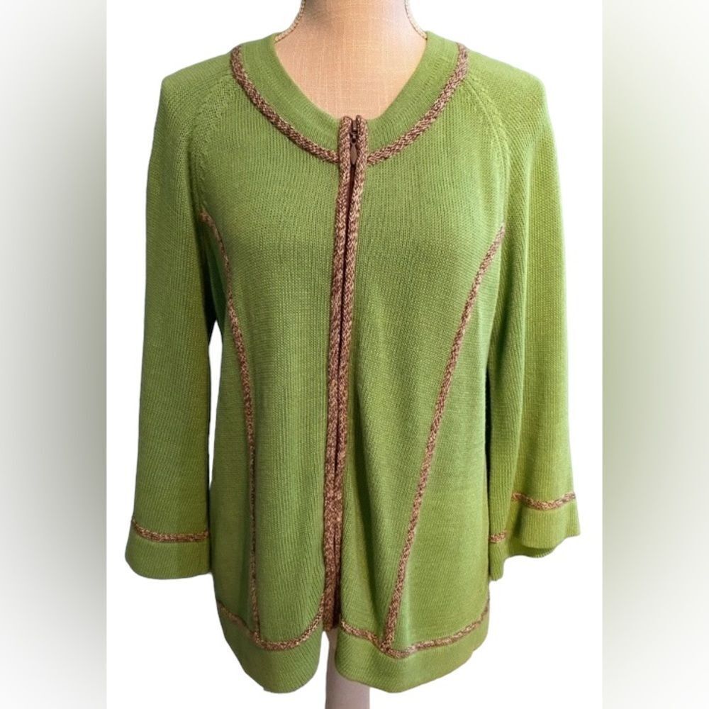 Coldwater Creek Green Cardigan Sweater Medium